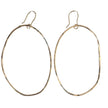 14kt Gold Filled Large Organic Oval Shape Hoop Earrings