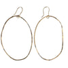 14kt Gold Filled Large Organic Oval Shape Hoop Earrings