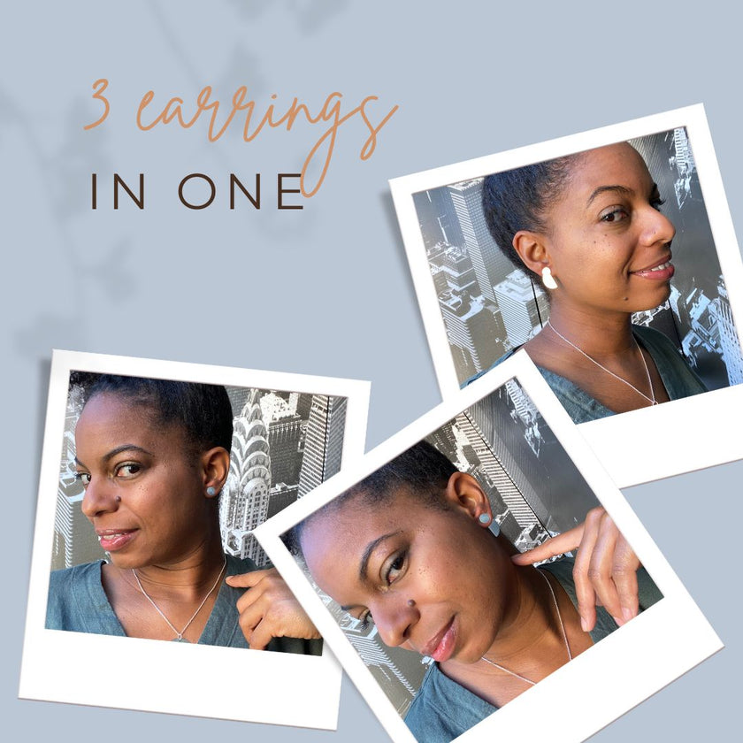 Half Disc Argentium Silver Ear Jacket Earrings - Nickel Free