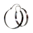 Nickel Free Large Silver Hoops - Black Statement Earrings - 2 1/2