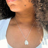 Breadfruit Leaf Silver Pendant Chain Necklace - Tropical Leaf - Nickel-Free Hypoallergenic