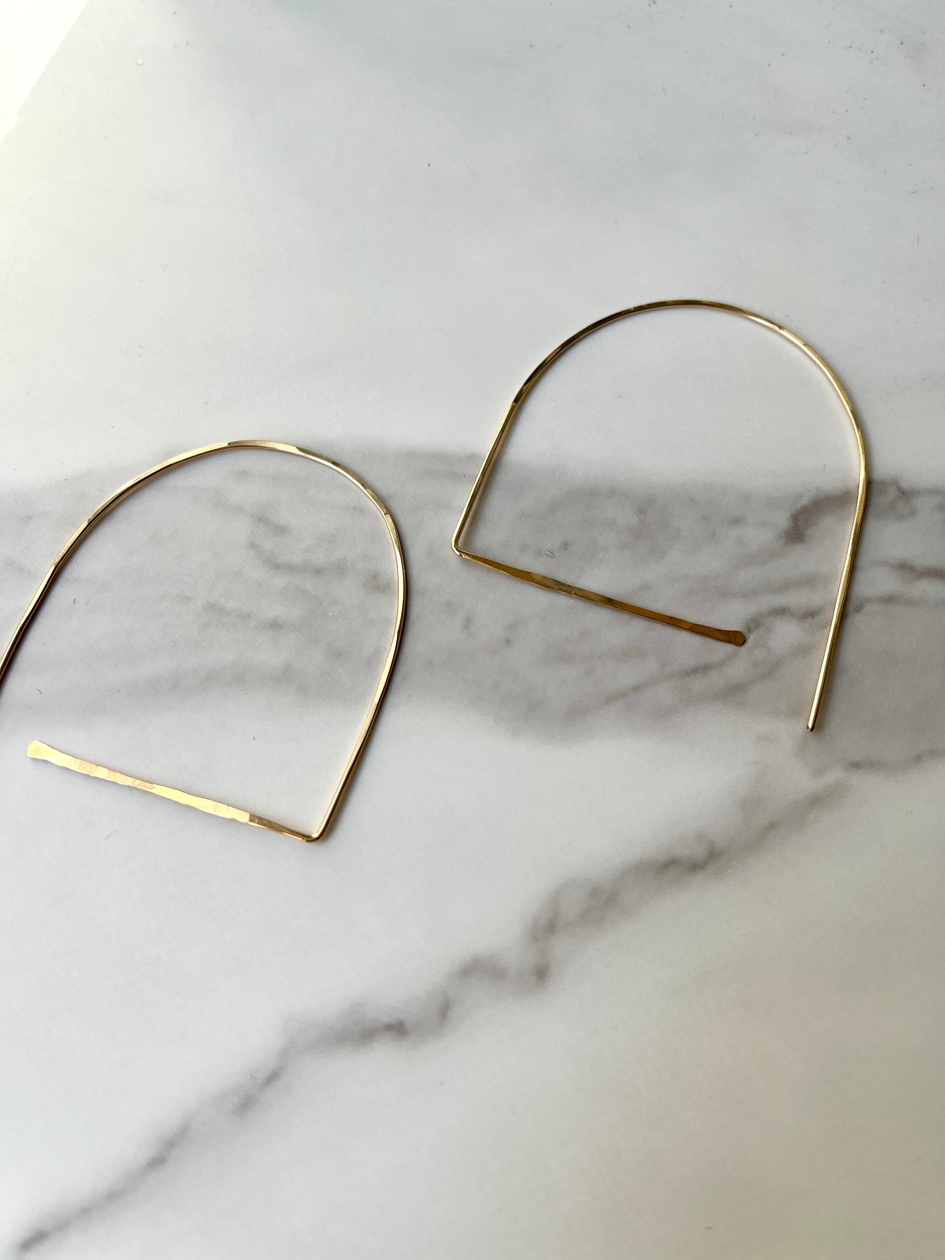 Minimalist 14kt Gold Filled Arch Hoop Earrings