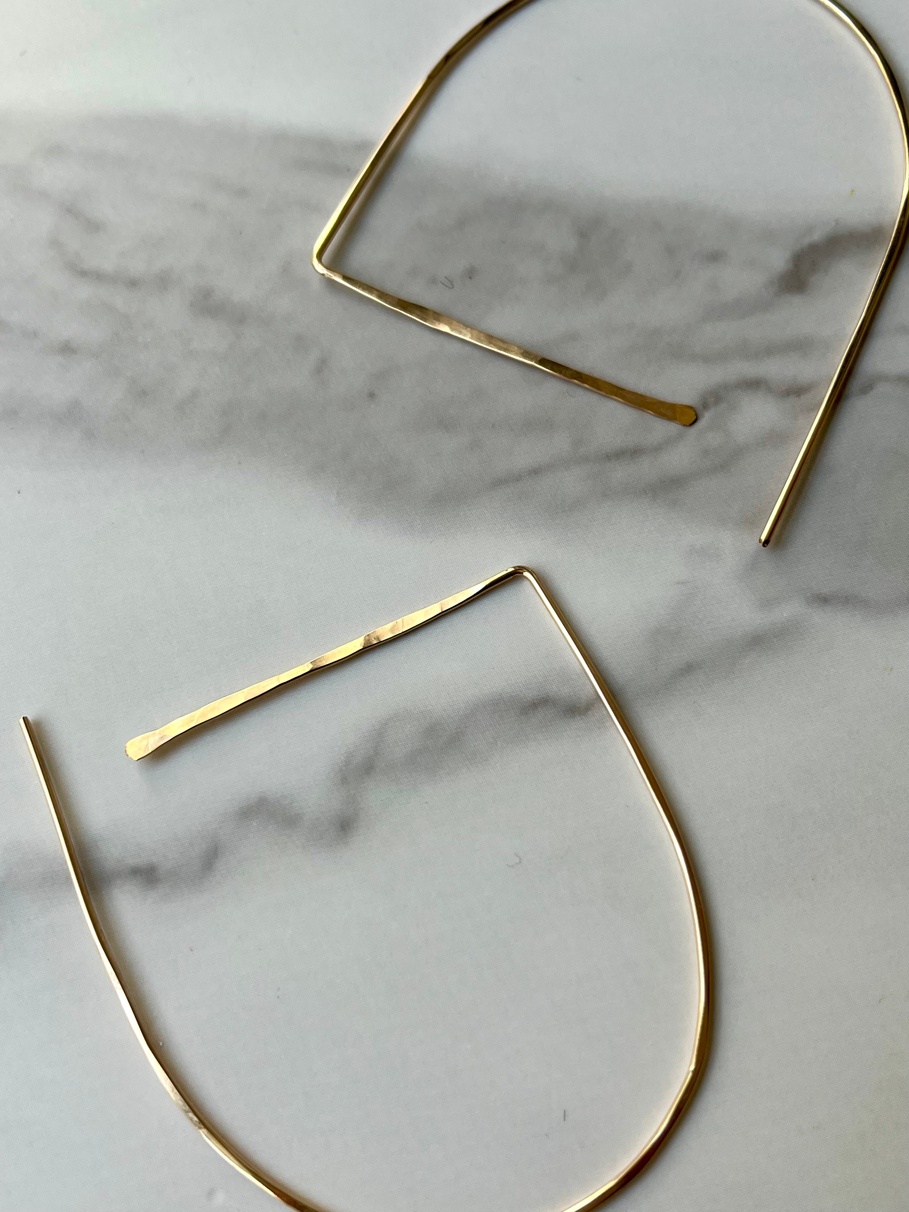Minimalist 14kt Gold Filled Arch Hoop Earrings