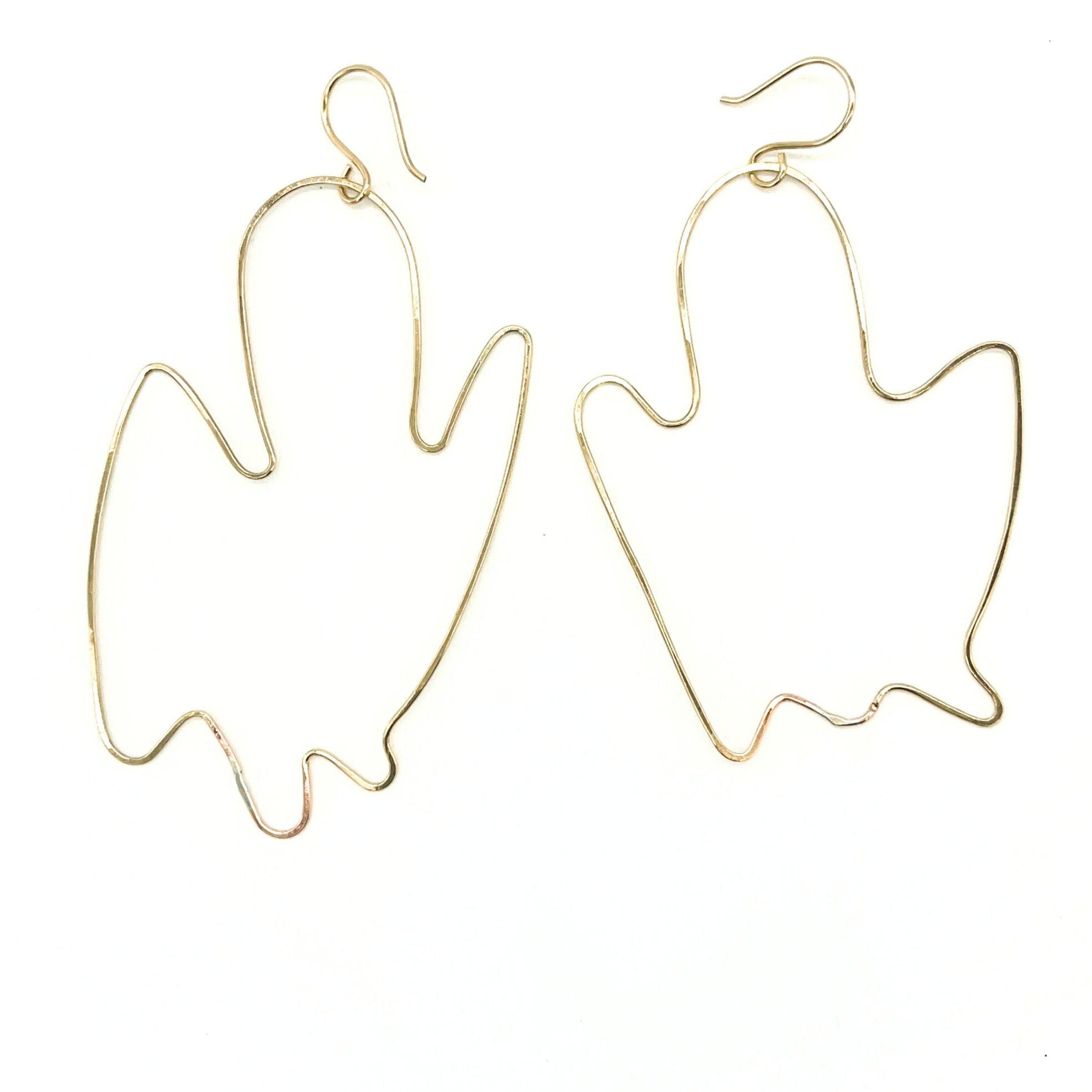 Ghost Earrings - Brass and Argentium Silver Ear Wires - Halloween Limited Earrings