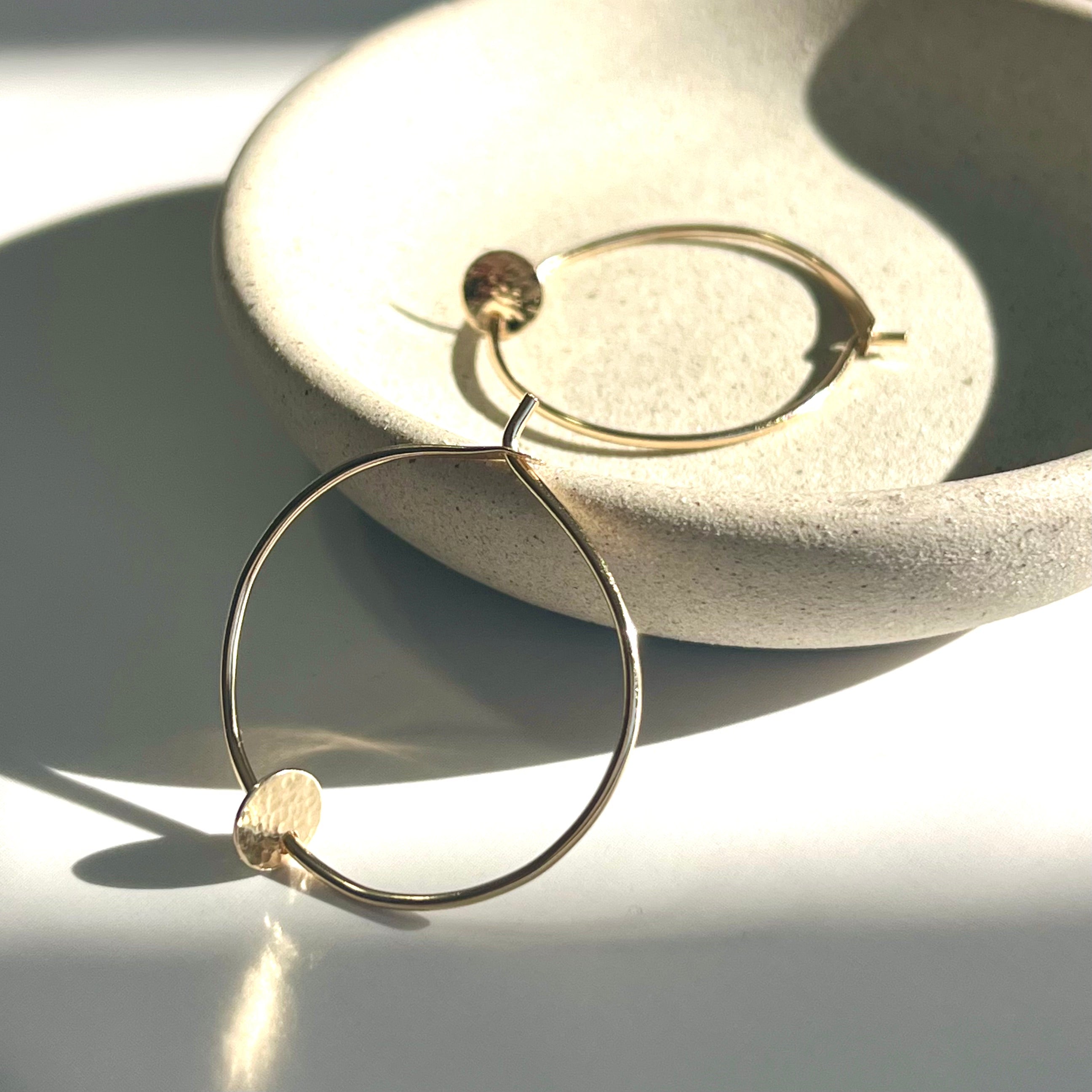 Gold Hoop Charm Earrings - 14kt Gold-Filled Nickel Free Hypoallergenic