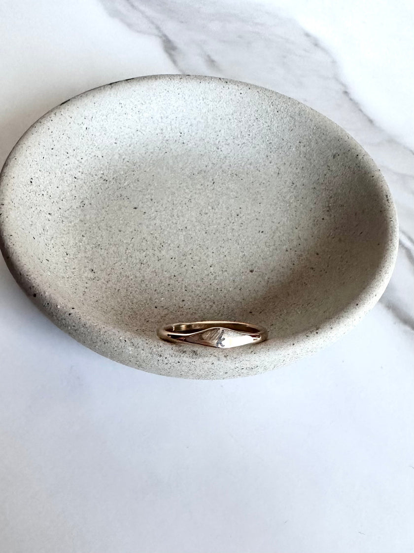 Gold Signet Initial Ring - 14kt Gold Filled Nickel Free (Hypoallergenic) - The Pink Locket