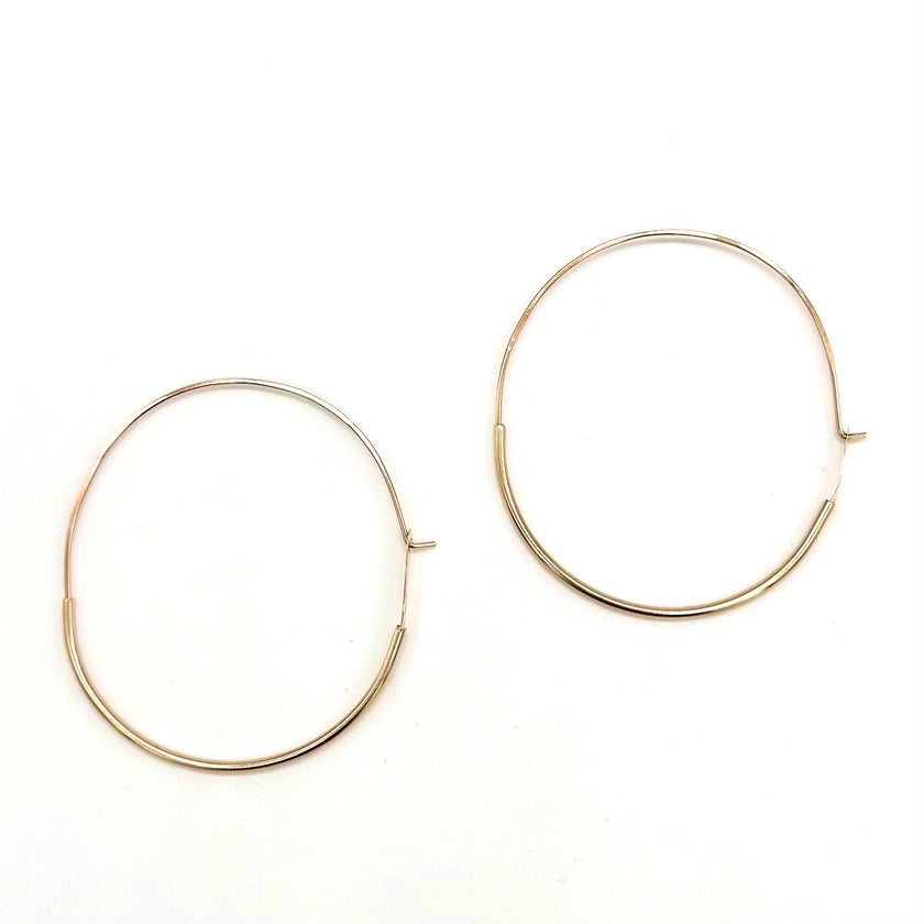 Classic Gold Tubed Hoops - 14kt Gold-Filled - Nickel Free Hypoallergenic - The Pink Locket