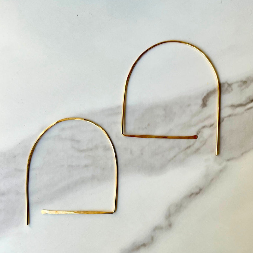 Minimalist 14kt Gold Filled Arch Hoop Earrings