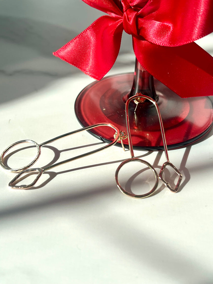 Minimalist 14kt Gold Filled Abstract Dangle Earrings – Modern Geometric Drop Design