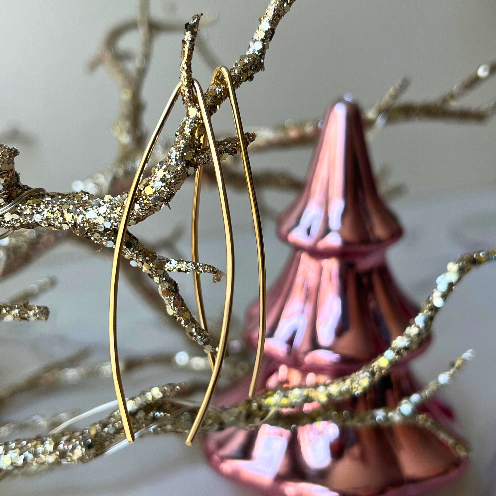 Gold Tear Threader Earrings