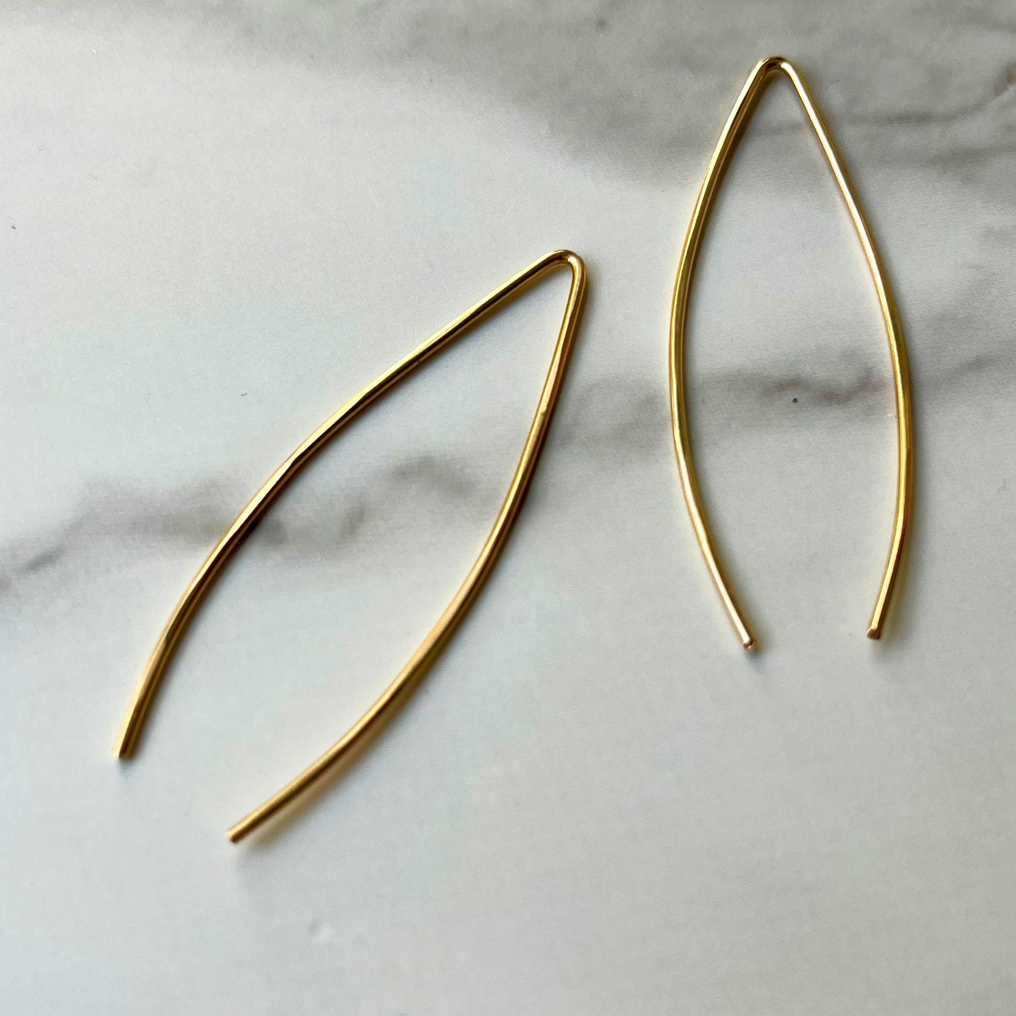 Gold Tear Threader Earrings