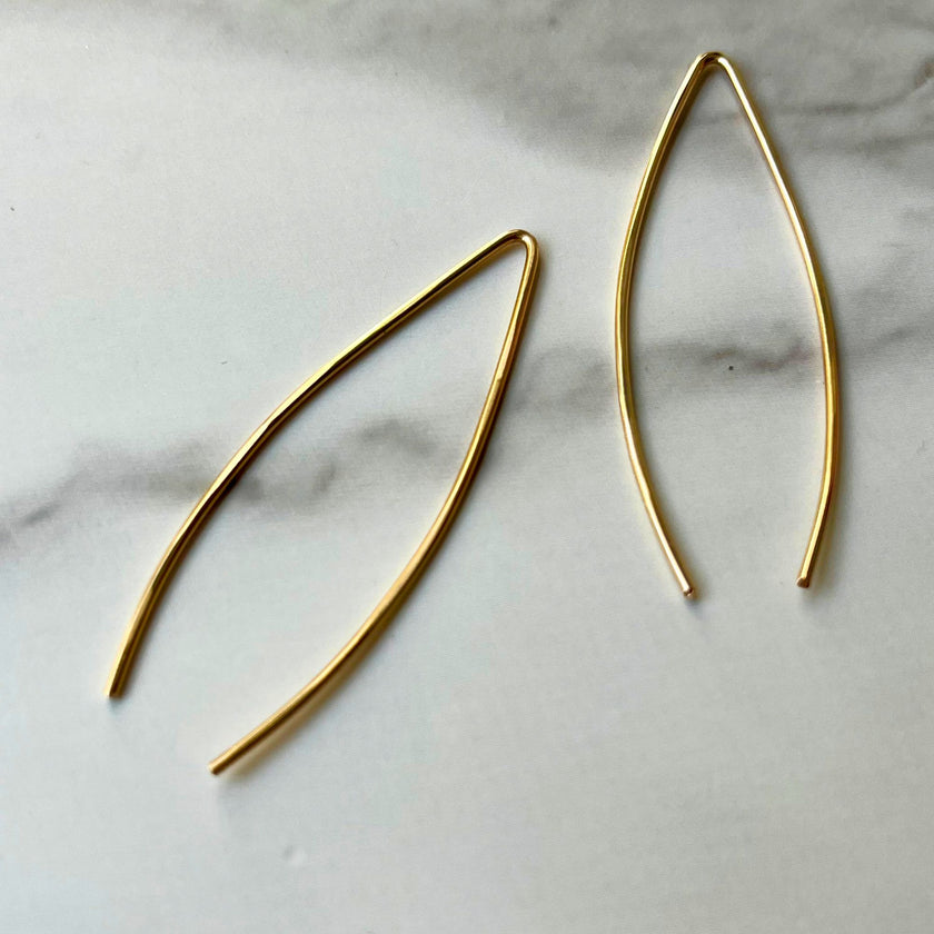 Gold Tear Threader Earrings