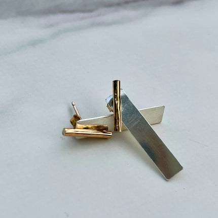 Mixed Metal Ear Jacket Earrings