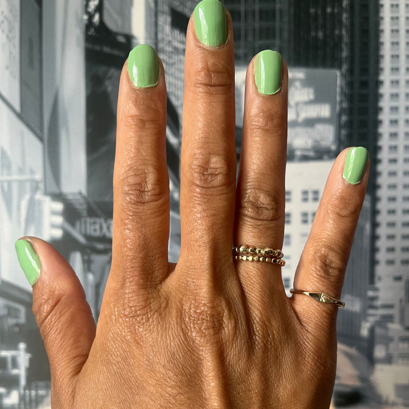 14kt Solid Gold Pebble Ring on Argentium Silver Band – Handmade, Recycled & Nickel-Free