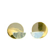 Half Moon Argentium Silver Stud with 14kt Gold-Filled Disc Ear Jacket Earring