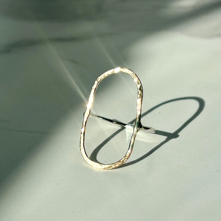 Mixed Metal 14kt Gold-Filled and Argentium Silver Minimalist Abstract Ring