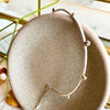 Adjustable Argentium Silver Bangle with 14kt Solid Gold Pebble Beads – Handmade & Nickel-Free