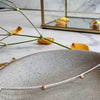 Mixed Metal Bar Necklace – Argentium Silver & 14kt Solid Gold Pebble Beads on Gold-Filled Chain