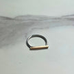 Mixed Metal Rectangle Bar Argentium Silver and Gold  Ring | SAMPLE SALE