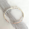 Oval Silver Statement Bangle with Pebble Studs  - Argentium - Nickel Free
