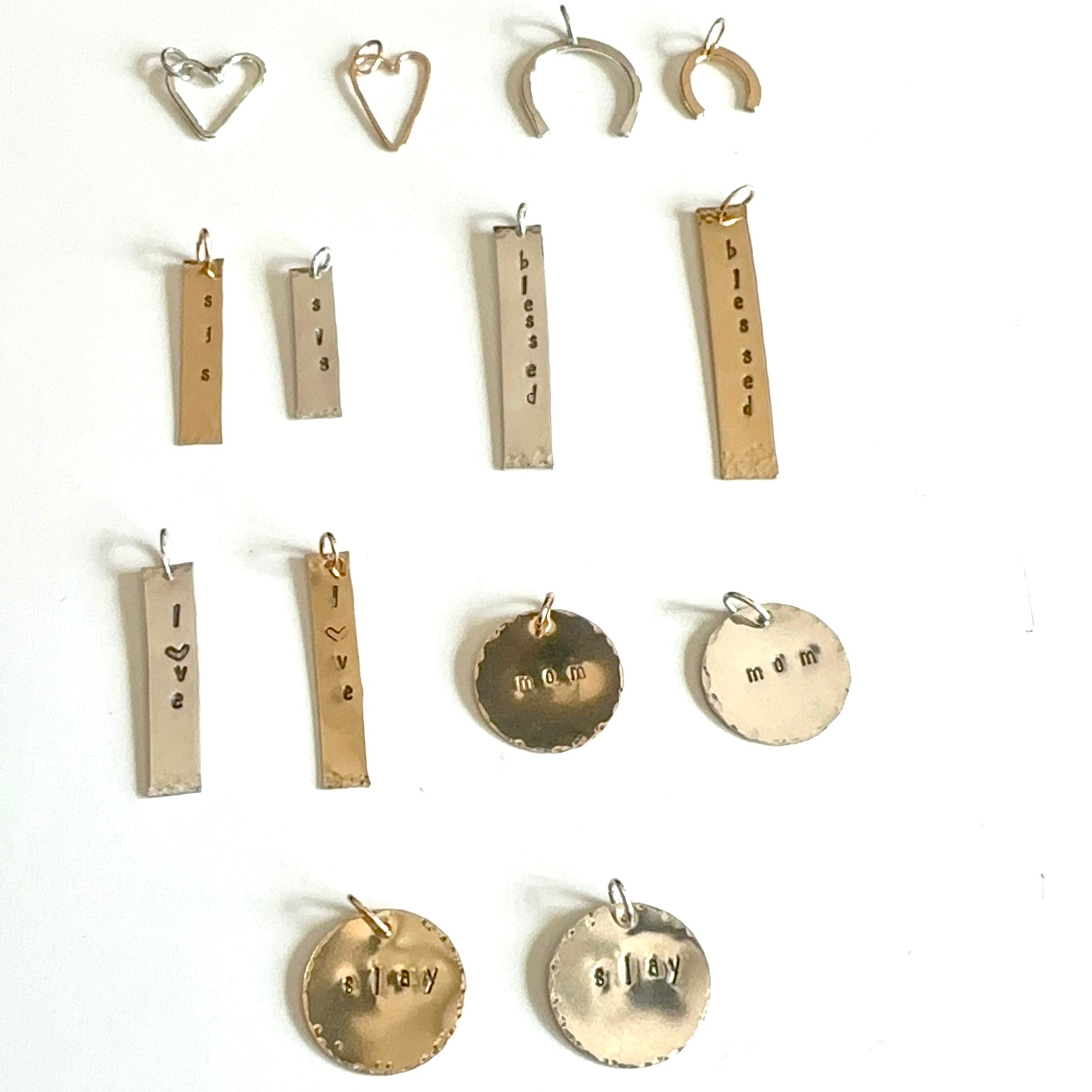 Personalized Heart Initial Necklace - Sterling Silver & 14kt Rose Gold-Filled
