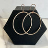 Rose Gold Beaded Large Hoops - 14kt Gold Filled