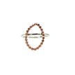 Beaded 14kt Rose Gold-Filled Stacking Argentium Silver Ring - Tear Shape