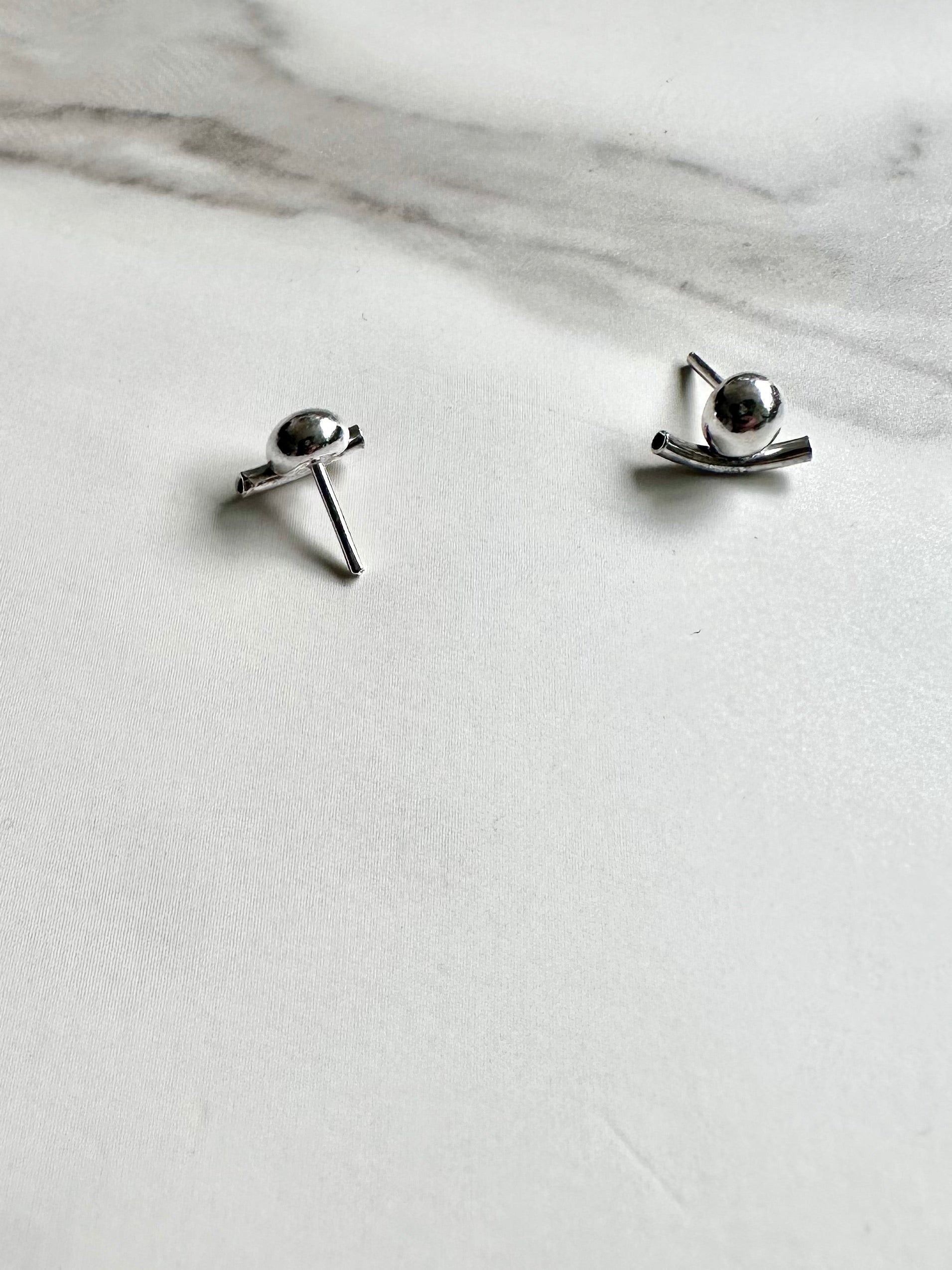 Argentium Silver Anchor Stud Earrings