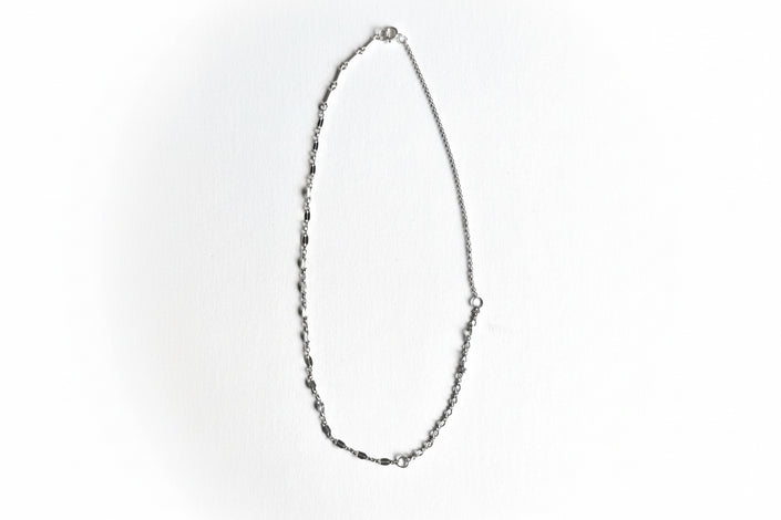 Patchwork Collar Silver Layering Chain Necklace - Hypoallergenic Jewelry - The Pink Locket