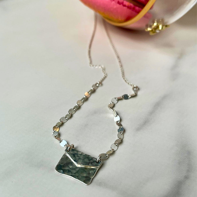 Silver Envelope Necklace - Custom Order Link
