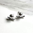 Argentium Silver Anchor Stud Earrings