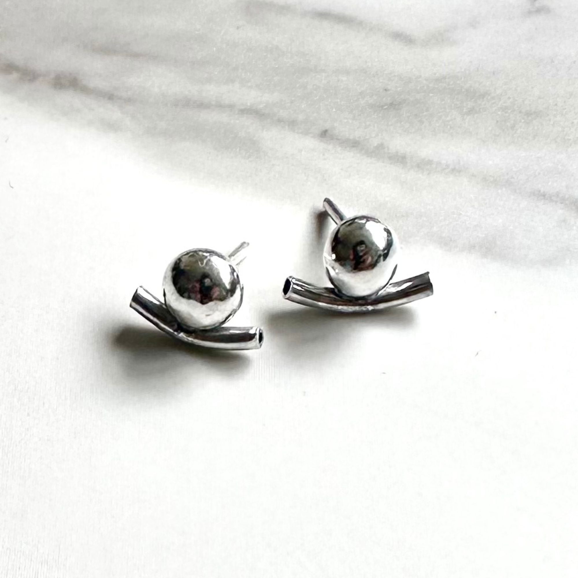 Argentium Silver Anchor Stud Earrings