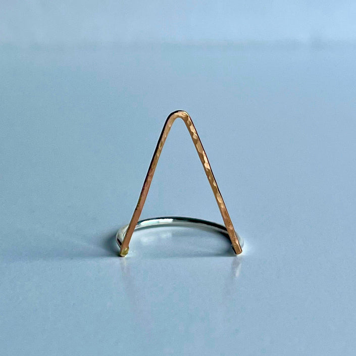 Minimalist V-Shape Thumb & Stacking Ring – 14kt Gold-Filled & Argentium Silver - The Pink Locket