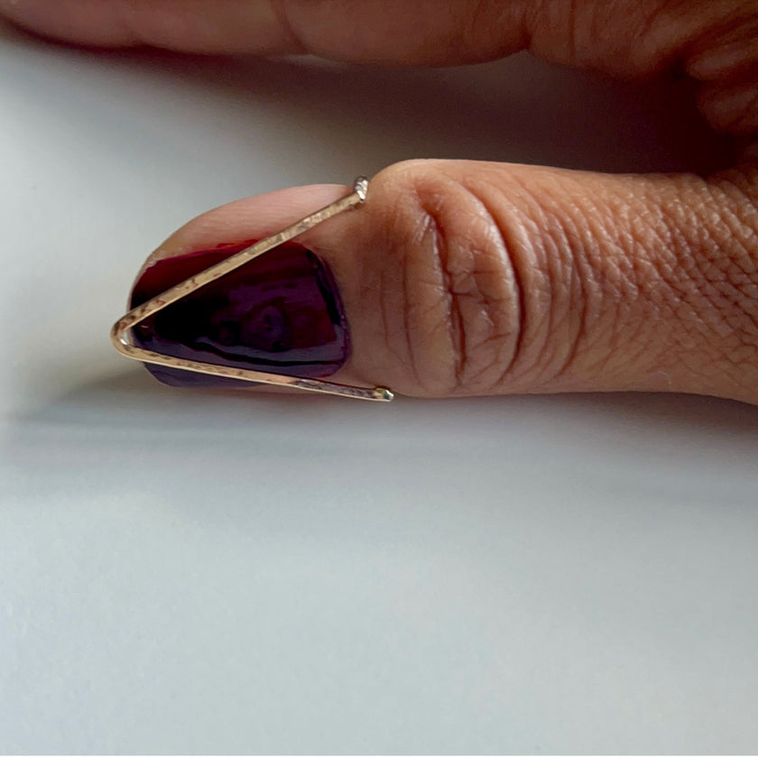 Minimalist V-Shape Thumb & Stacking Ring – 14kt Gold-Filled & Argentium Silver