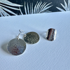 Steel Pan Silver Hammered Disc Earrings - Nickel Free Hypoallergenic