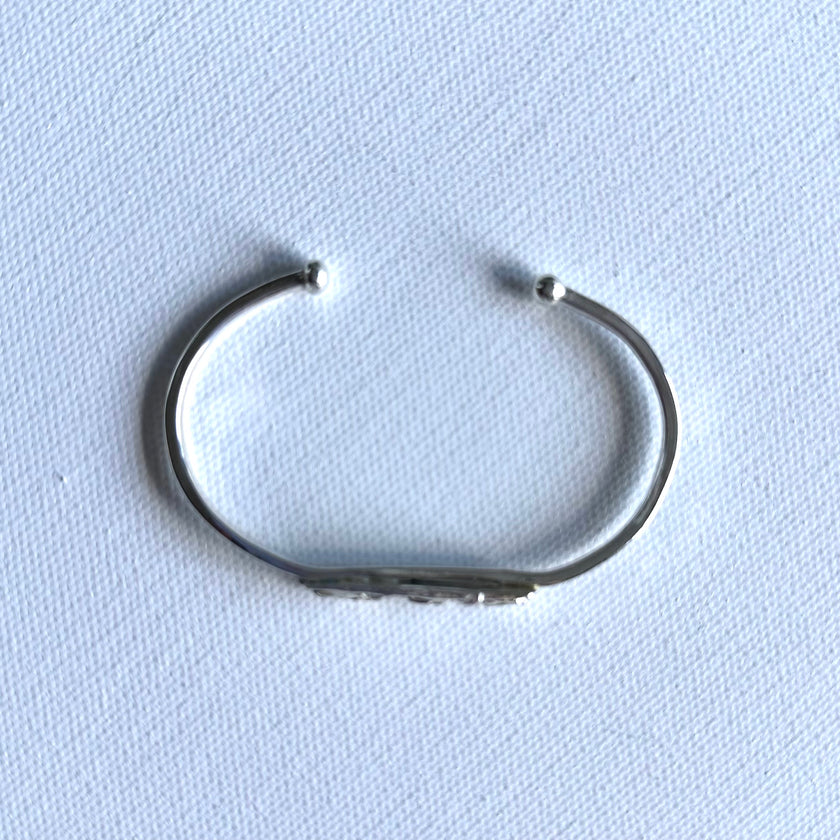 Sugarcane Sterling Silver Cuff Bangle Bracelet - Nickel-Free Hypoallergenic