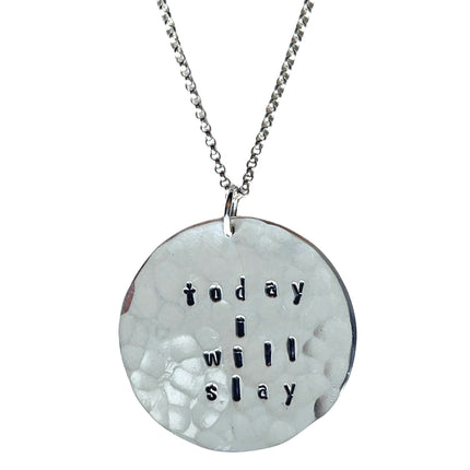 Today I Will Slay Silver or Gold Necklace - Nickel Free - Personalized Jewelry - The Pink Locket