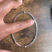 Oval Silver Statement Bangle with Pebble Studs  - SAMPLE SALE