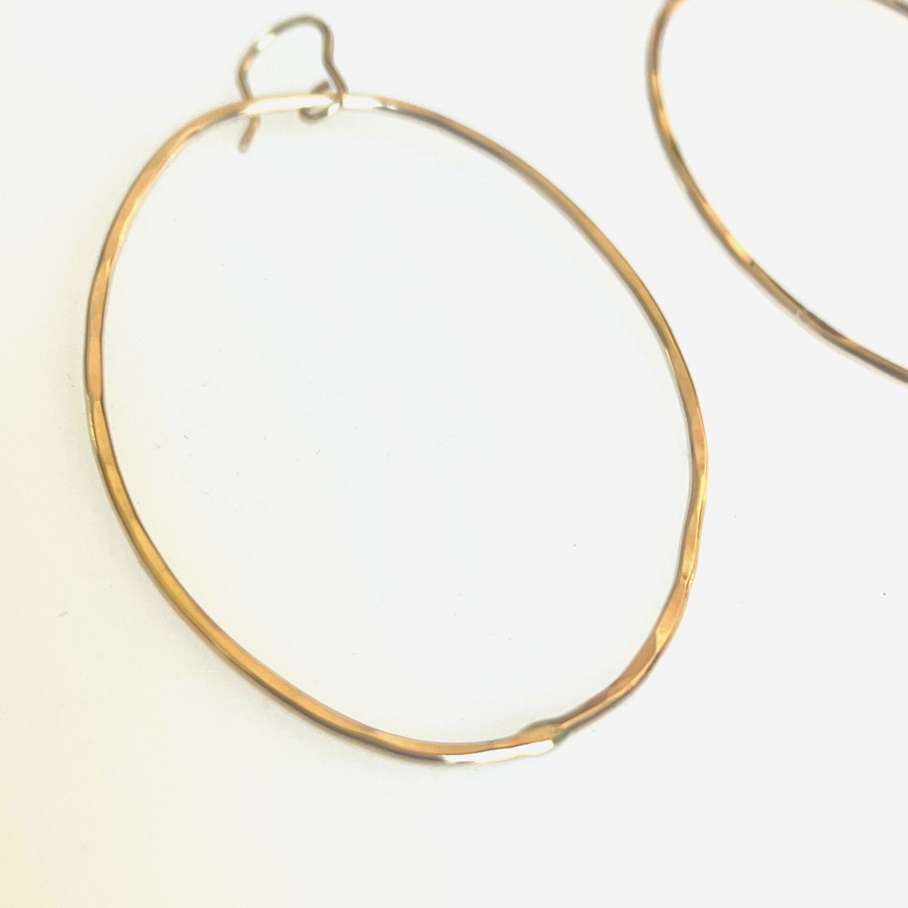  14kt Gold Filled Large Organic Oval Shape Hoop Earrings