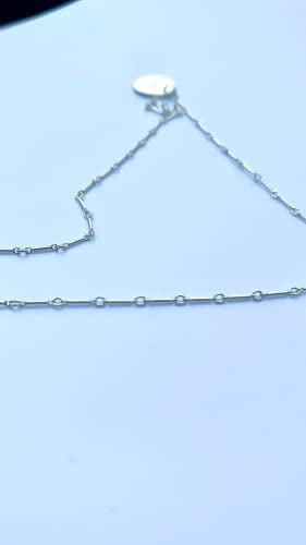 Aquarius Zodiac Silver Necklace Straight Bar and Link Chain - Nickel Free