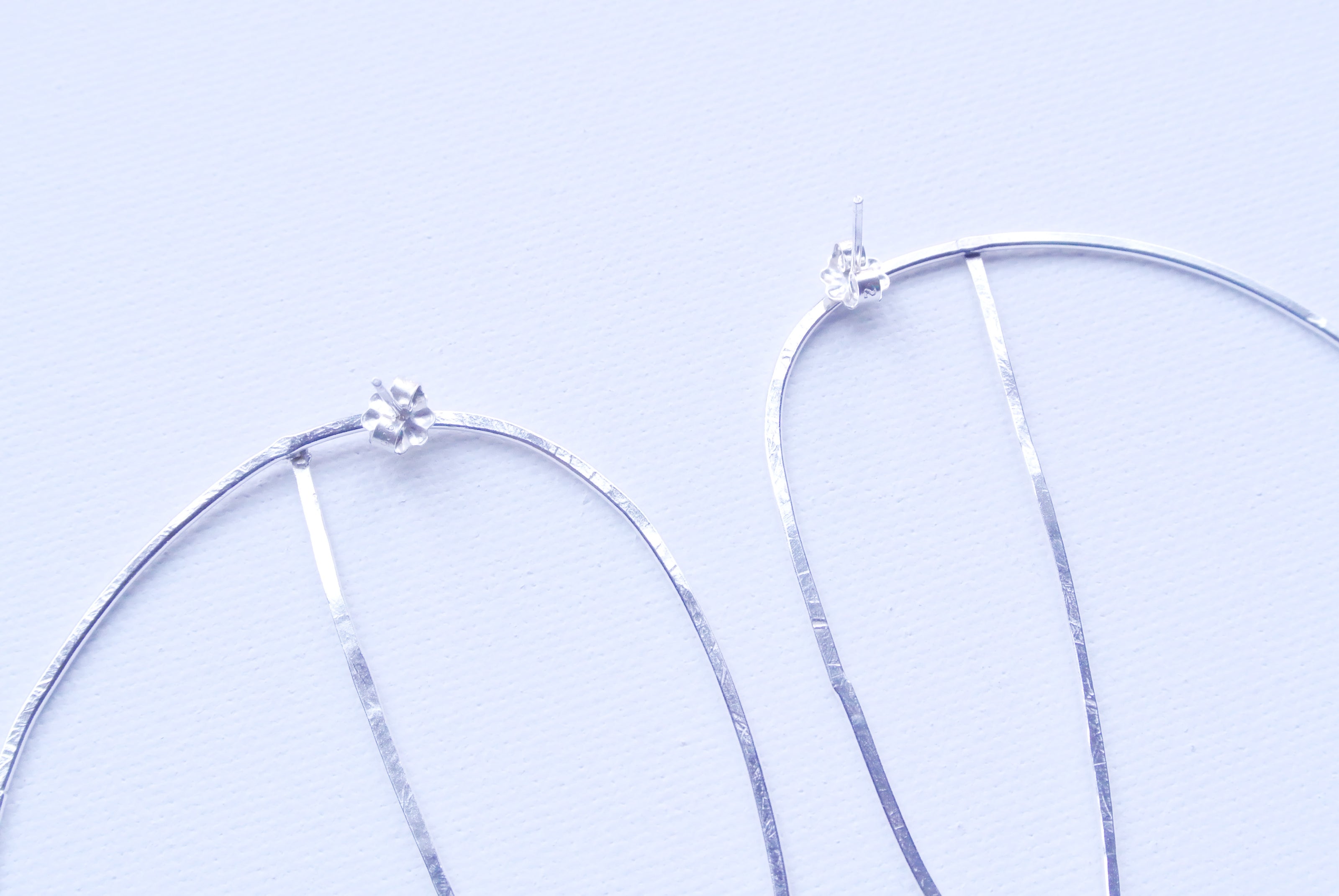 Abstract Statement Hoop Earrings - Argentium Silver - Nickel Free