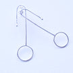Unique Geometric Match Stick and Circle Sterling Silver Statement Earrings