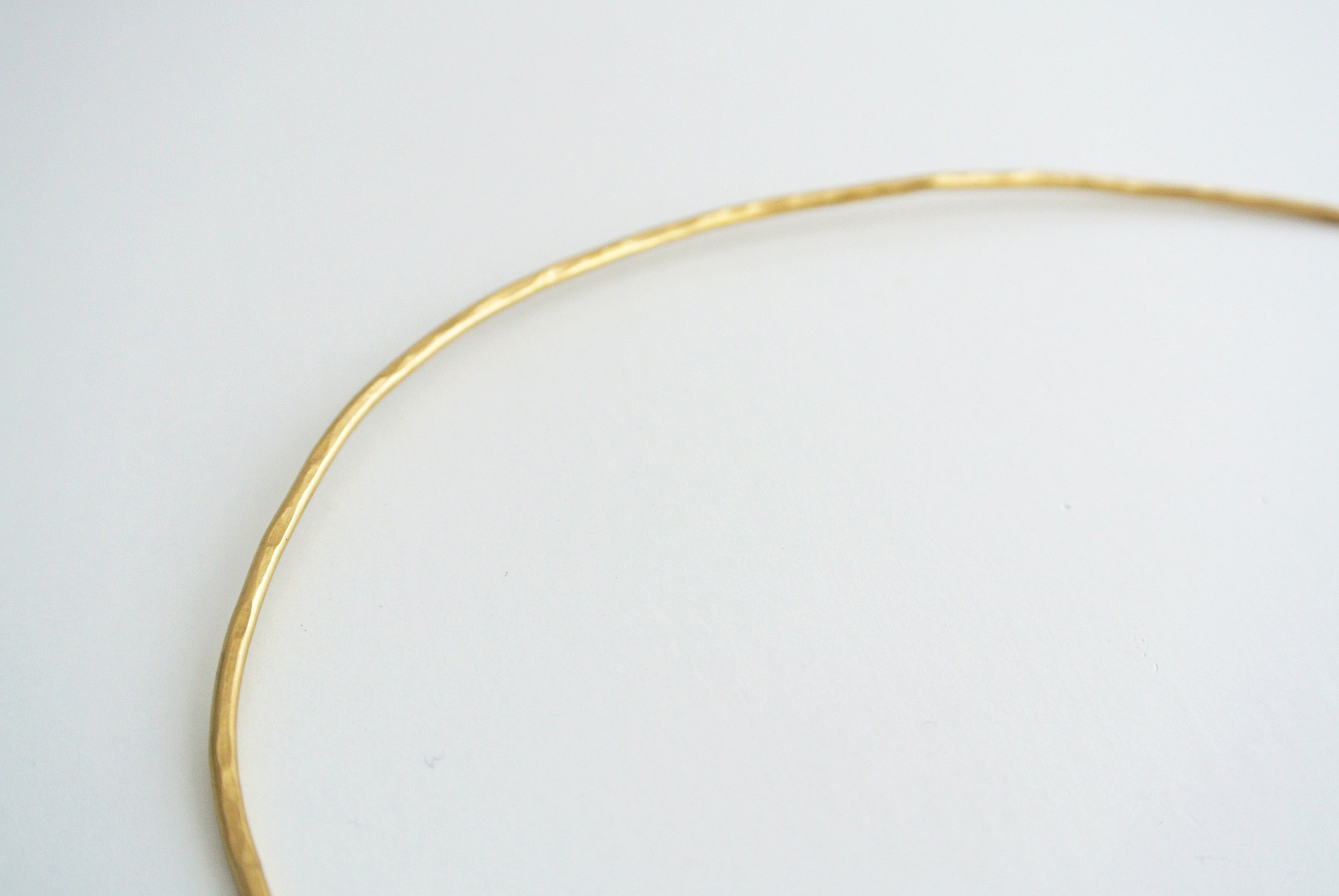 April - Brass Gold Geometric Choker Rectangle and Circle Disc