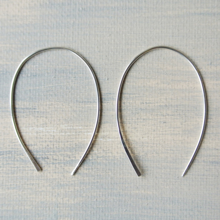 Silver Open Hoop Medium Earrings - The Pink Locket