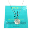 Pisces Zodiac Argentium Silver Necklace Straight Bar and Link Chain | Nickel Free