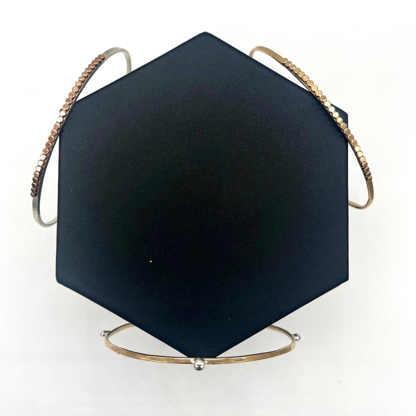 14kt Rose Gold-Filled Beaded Bangle Bracelet - Argentium Silver - Nickel Free - The Pink Locket