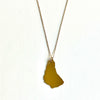 Barbados Island Plate Necklace - Brass Pendant - 14kt Gold-Filled Chain 18