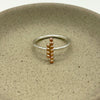 Beaded Bar 14kt Rose Gold-Filled Stacking Argentium Silver Ring