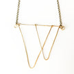 Dancing Necklace - Open Triangle Geometric Gold Statement Necklace - The Pink Locket