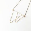 Dancing Necklace - Open Triangle Geometric Gold Statement Necklace - The Pink Locket